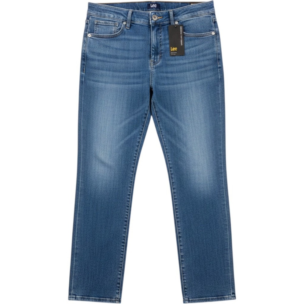 Lee Ultra Lux Comfort Straight Leg Mid Rise Medium Wash Blue Jeans Size 14M NEW